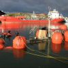 Parachute sous-marin PSM Pronal utilisé pour le levage et la manutention sous-marine, attaché à un navire en pleine mer. Flotteur gonflable de levage pour opérations offshore et récupération d'épaves.