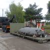 Tanque de transporte flexible en la plataforma del camión