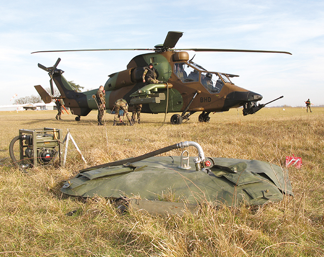 Tanque flexible transportable por helicóptero