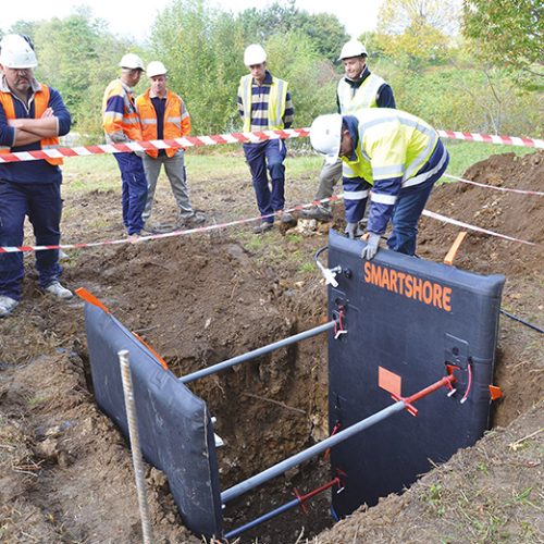 La protection de fouille pneumatique smartshore en tranchée Protection de fouille smartshore