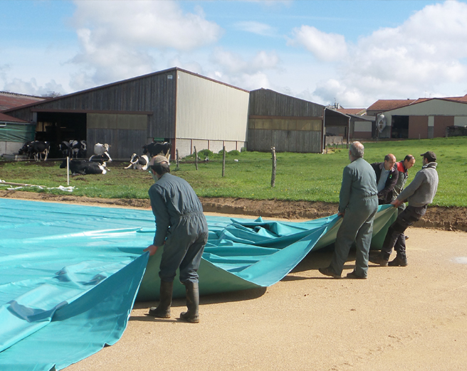 Instalación del tanque flexible de efluentes agrícolas