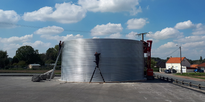 overhead tank installation