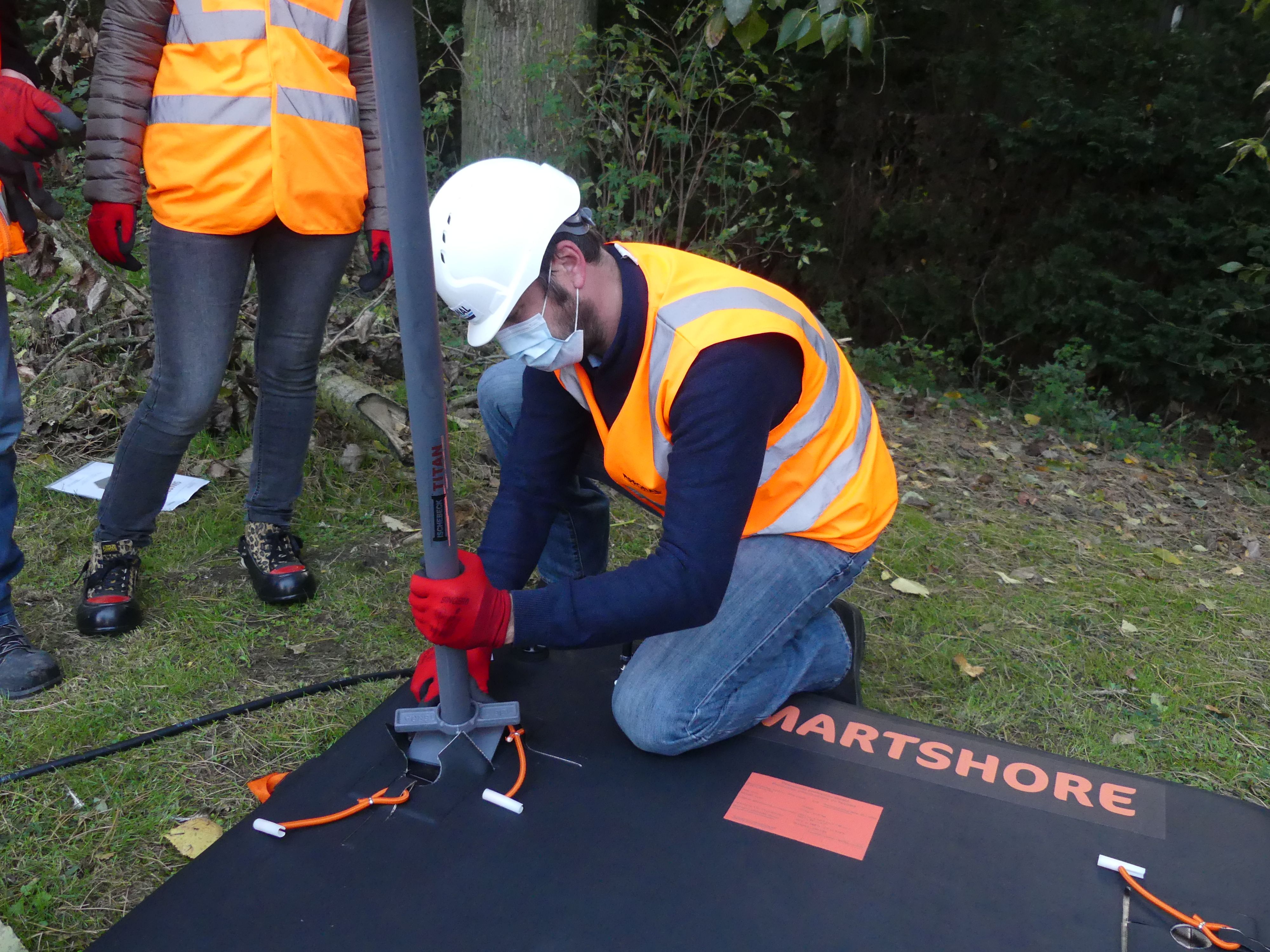 installation blindage de tranchée gonflable